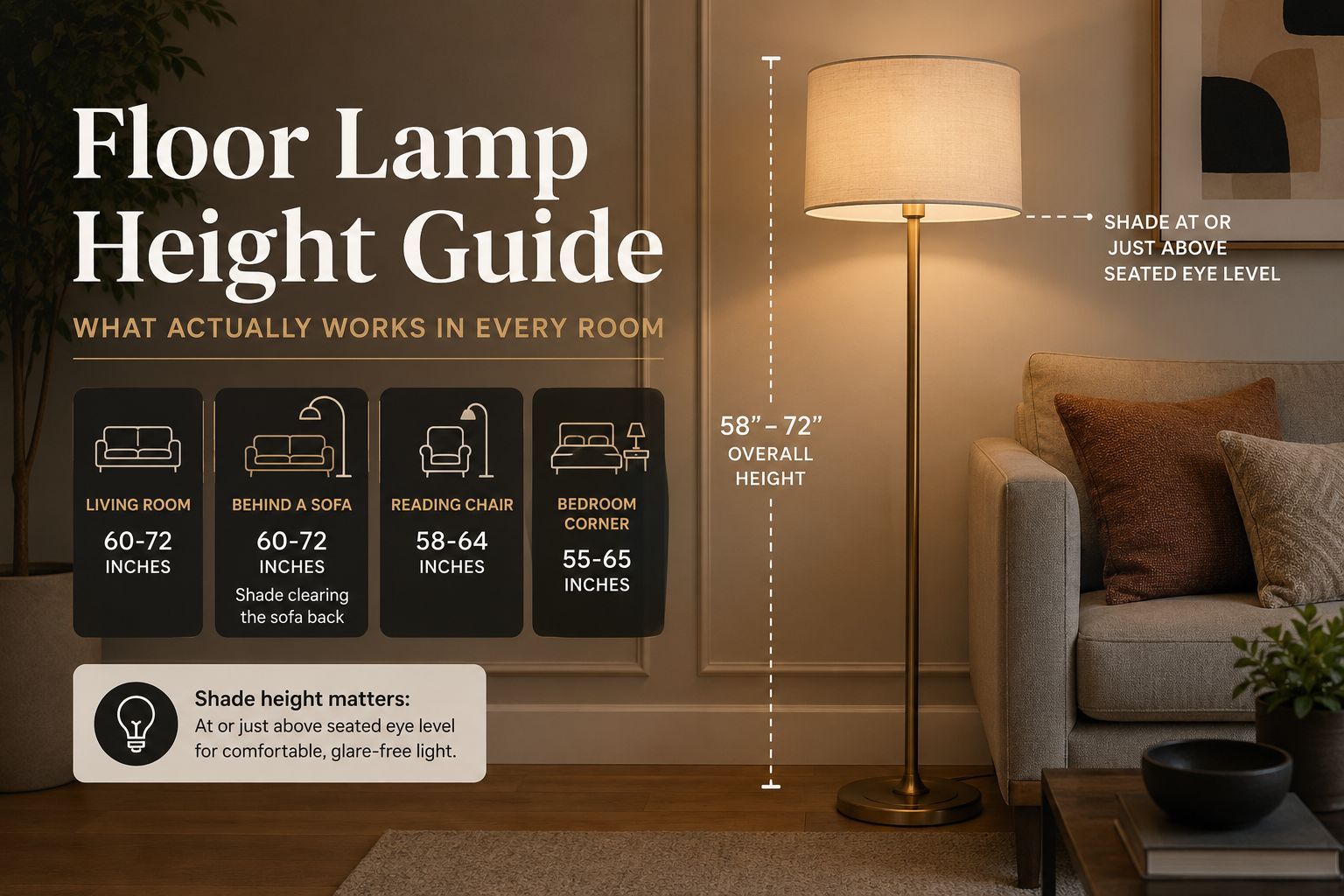 How Tall Should a Floor Lamp Be? Living Room, Sofa & Reading Guide
